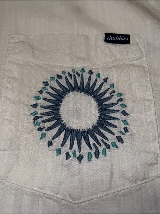 Chubbies Men’s Off White Tropical Friday Short-Sleeve Button-Down Shirt Sz XL - Picture 6 of 14